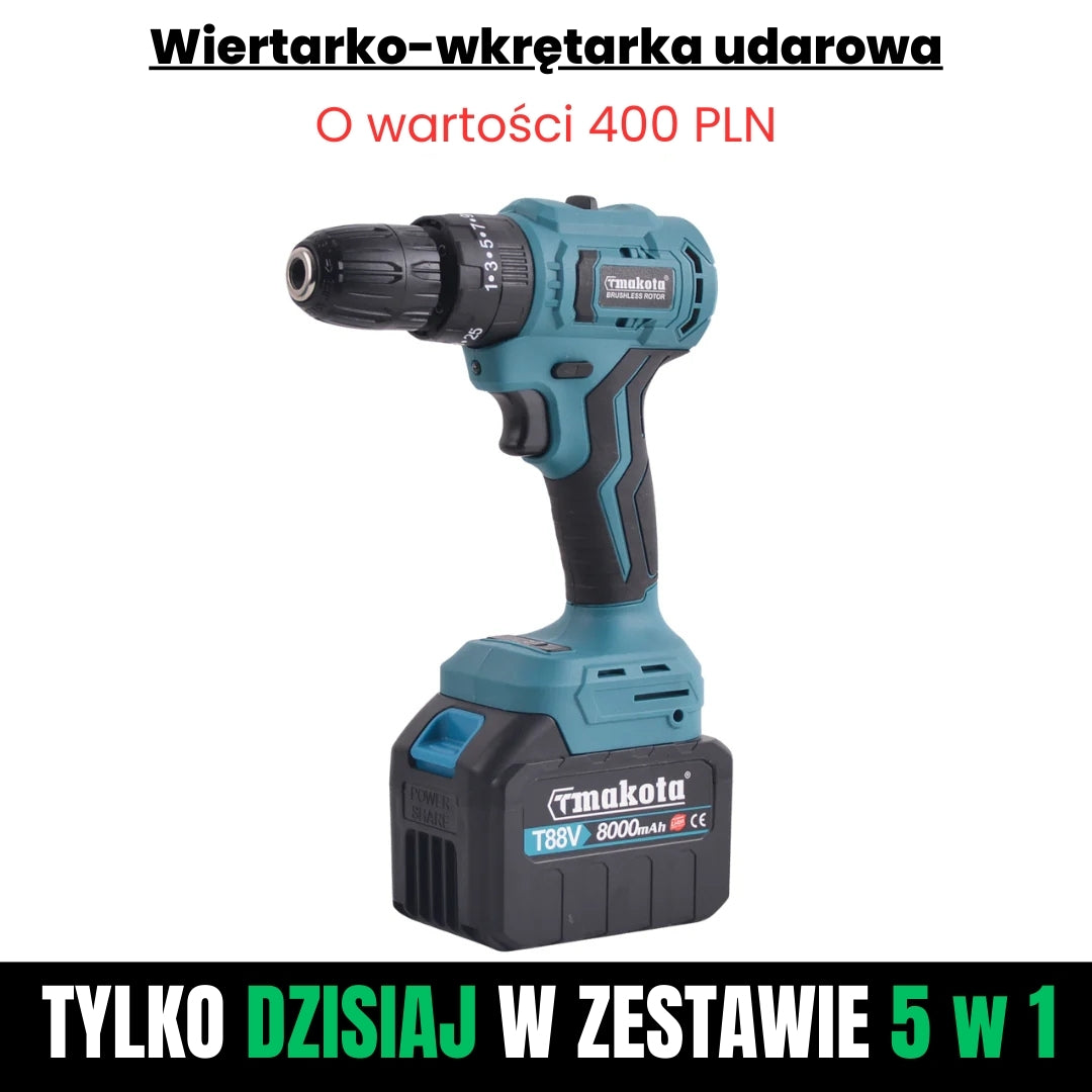 POWER KIT 5 in 1 T-MAKOTA (5 utensili professionali e 2 batterie incluse)