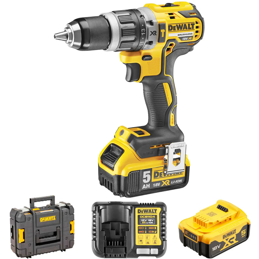 Trapano a Percussione con 2 Batterie 2.0 Ah, Motore Brushless, Coppia Regolabile, Led luminoso e valigetta!